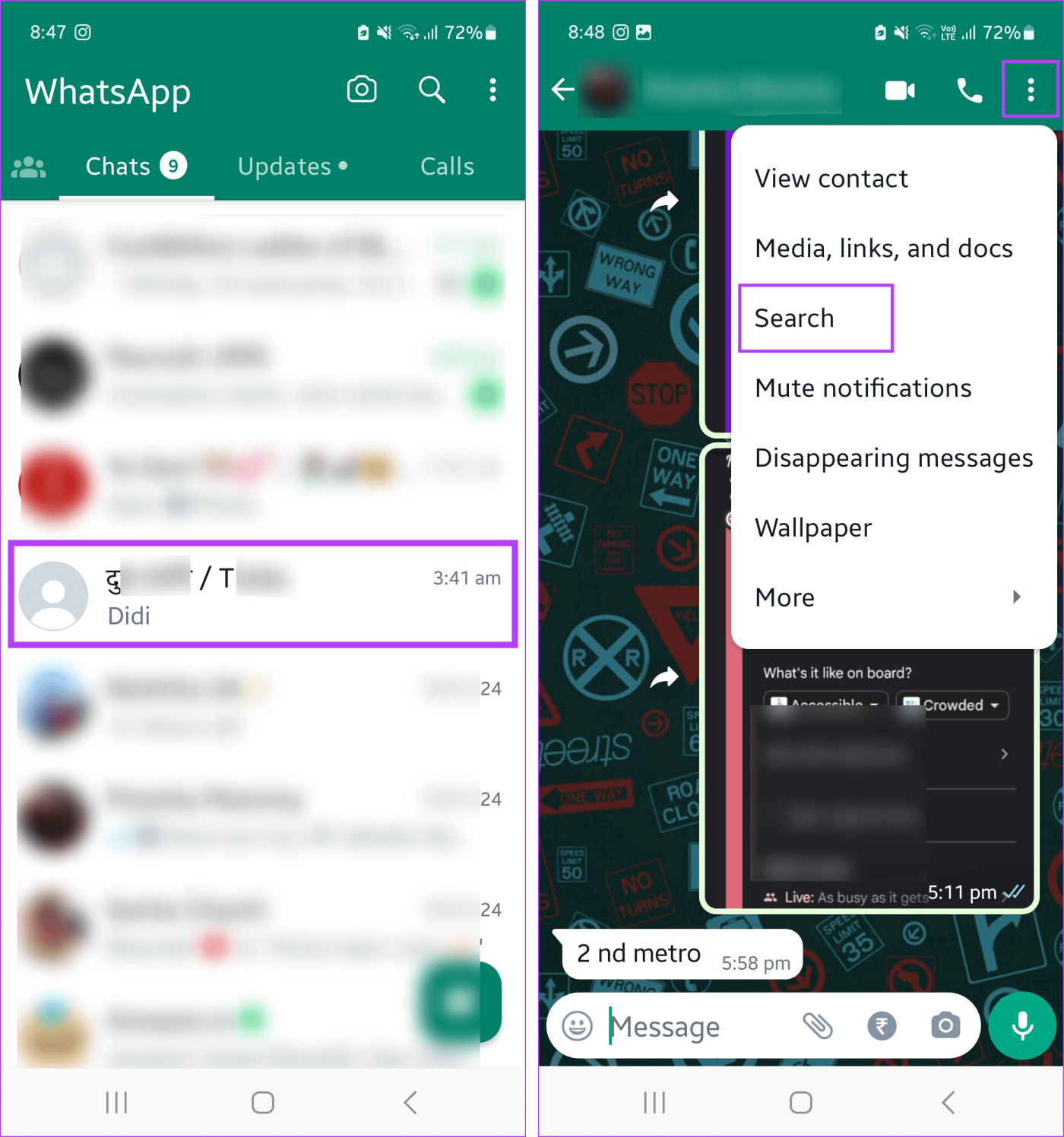 WhatsApp でメッセージを検索する方法