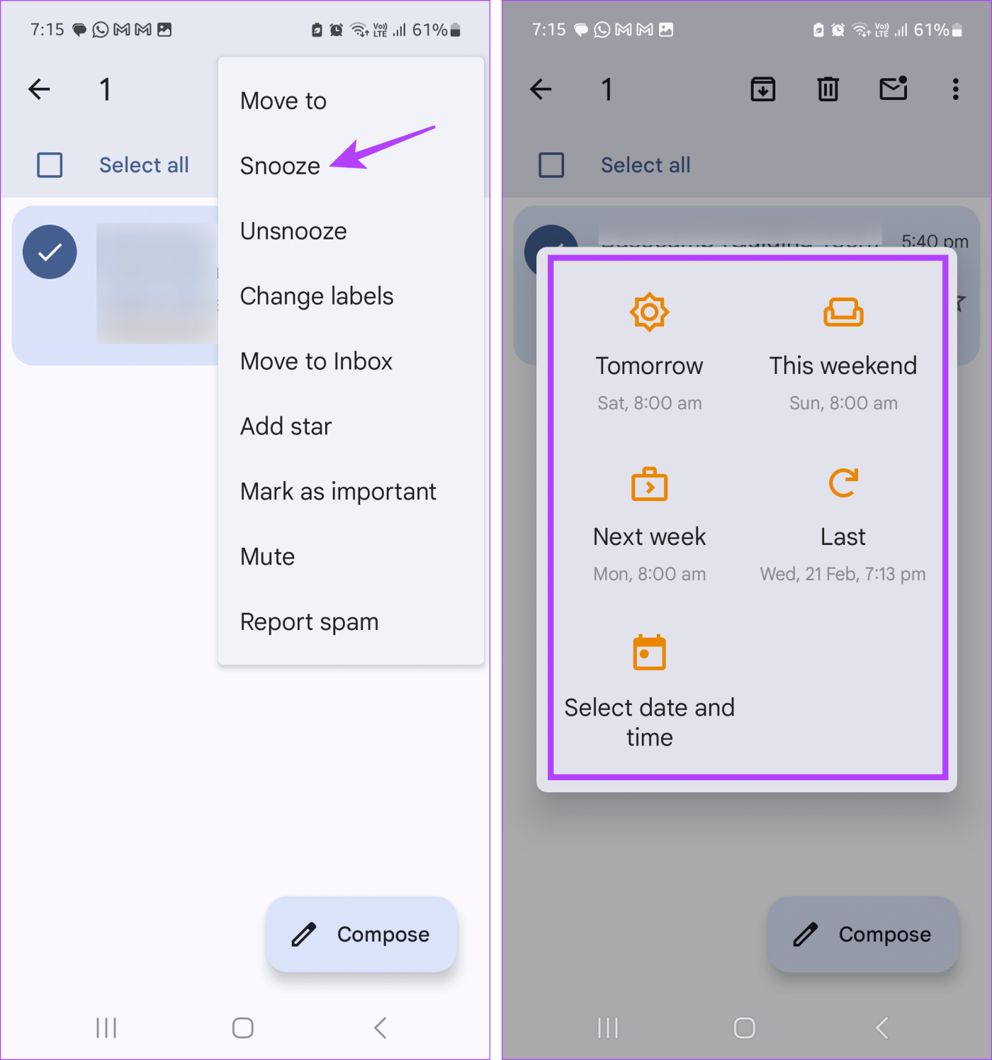 Come utilizzare la funzione Posticipa in Gmail su dispositivi mobili e desktop