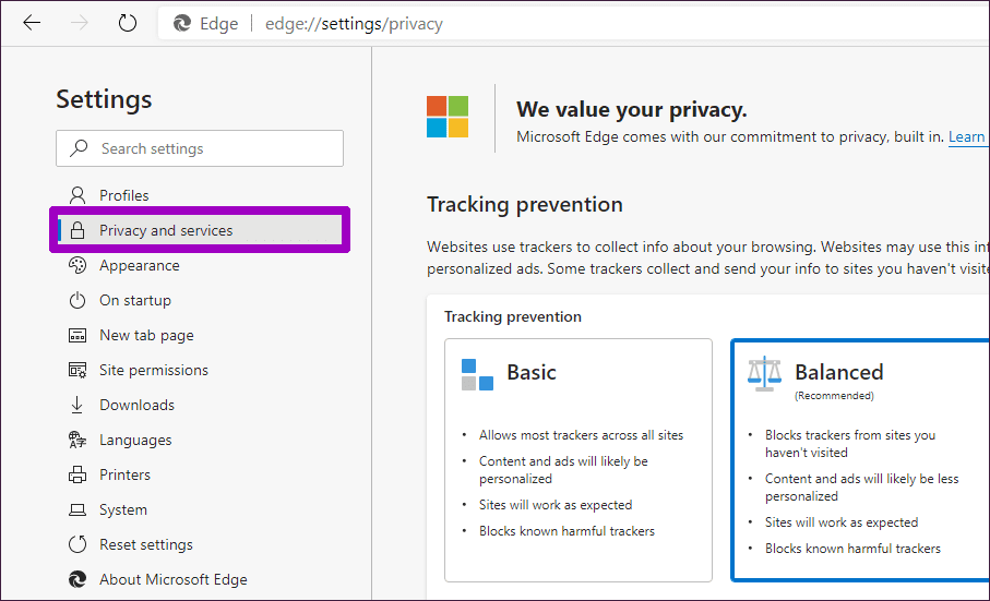 Como limpar cache e cookies no Microsoft Edge