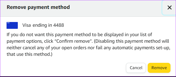 كيفية حذف بطاقة الائتمان من أمازون