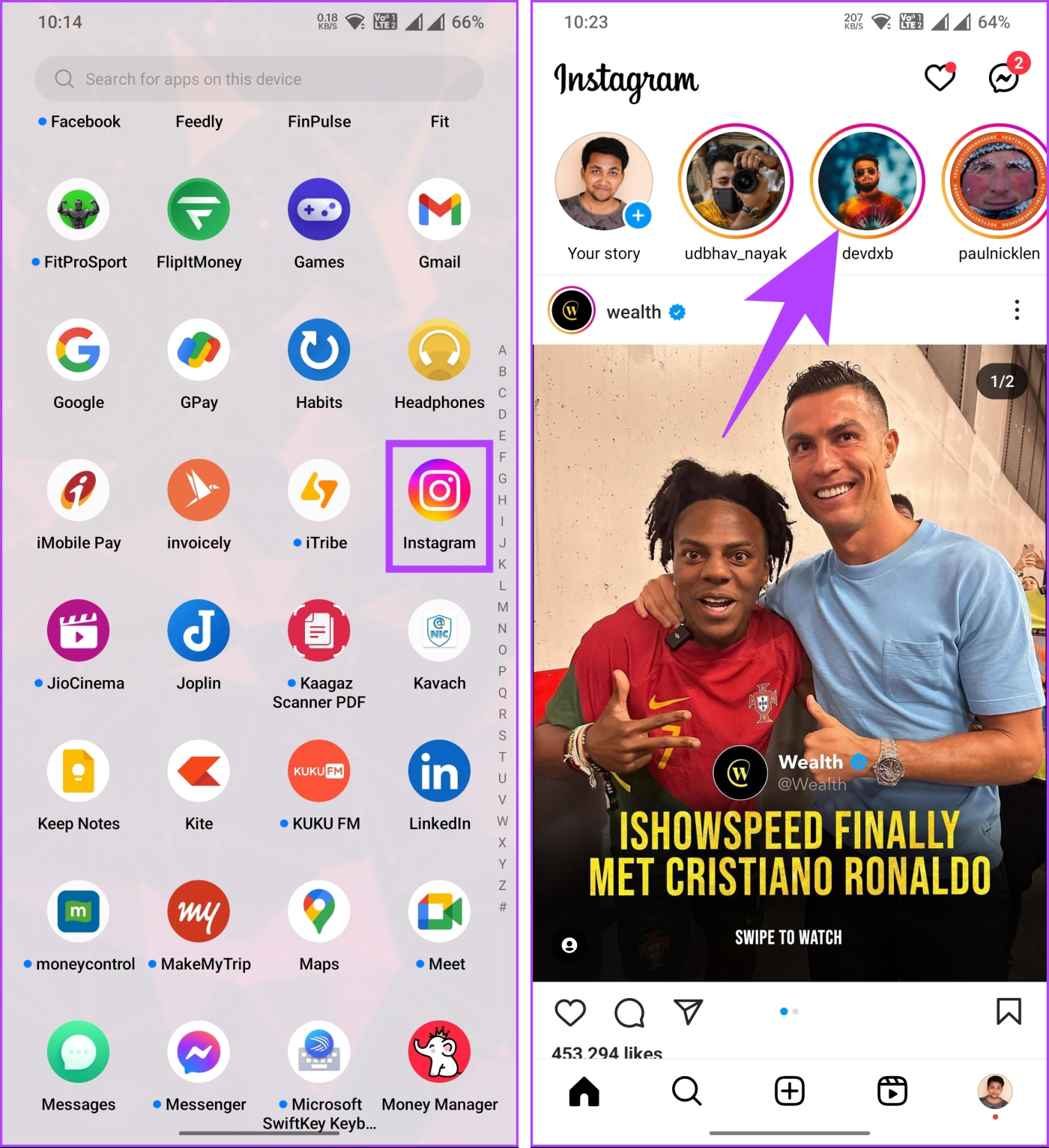 Como compartilhar uma postagem do Instagram na história do Snapchat