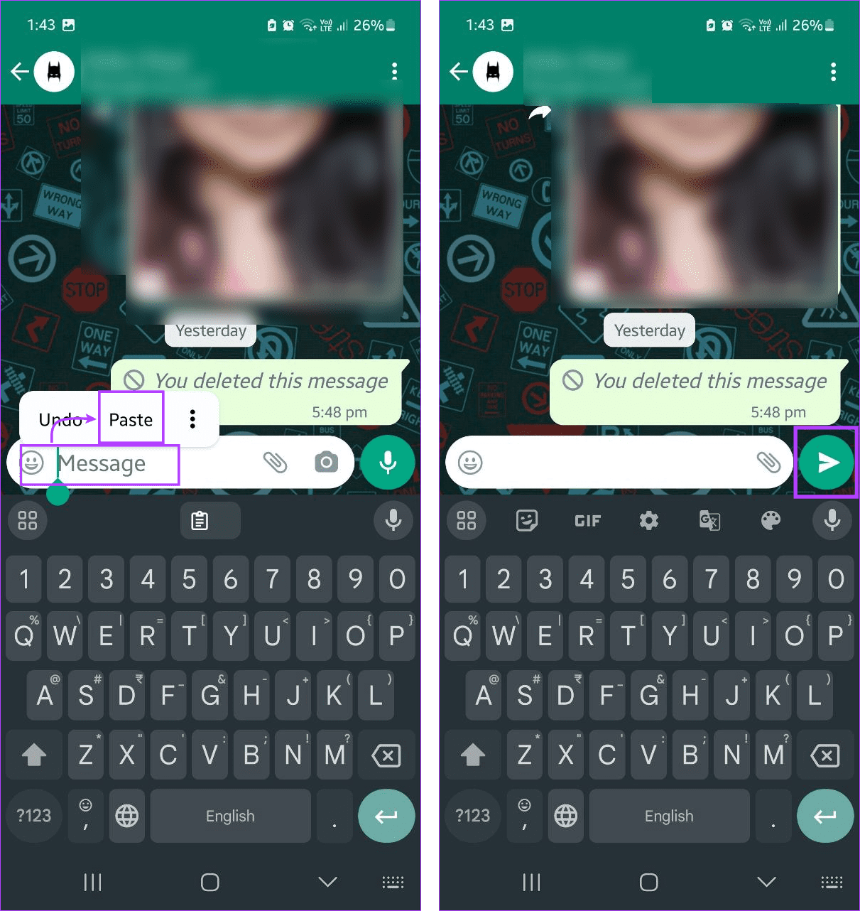 WhatsAppで空のメッセージを送信する方法