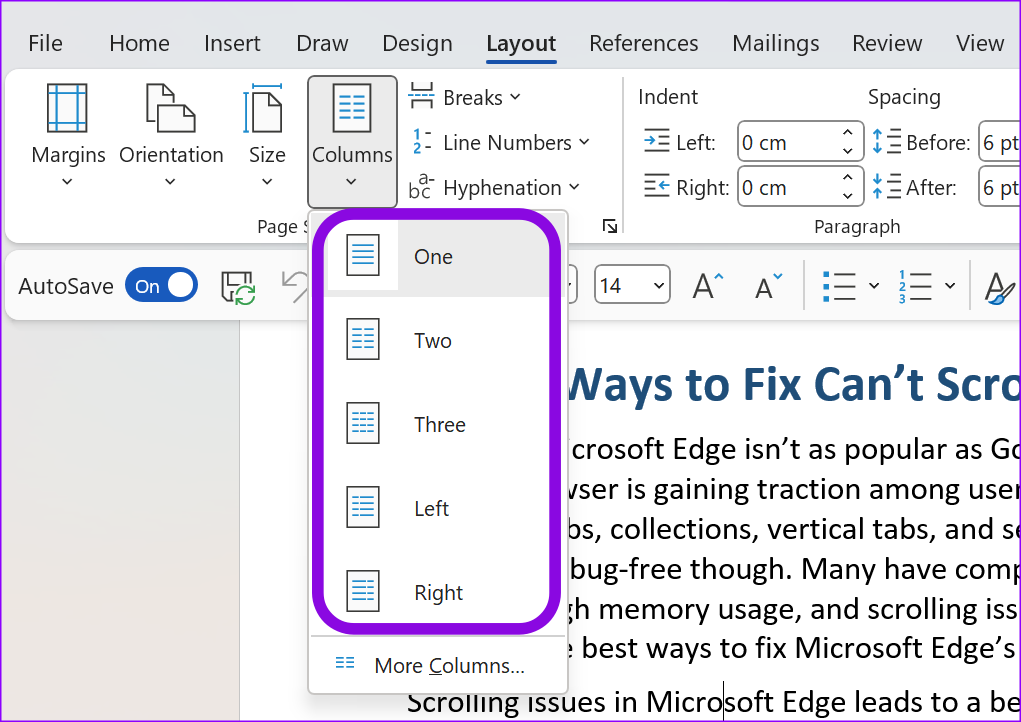 Hoe u kolommen maakt in Microsoft Word