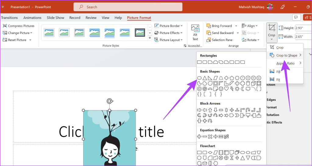 4 طرق لاقتصاص صورة في دائرة في PowerPoint