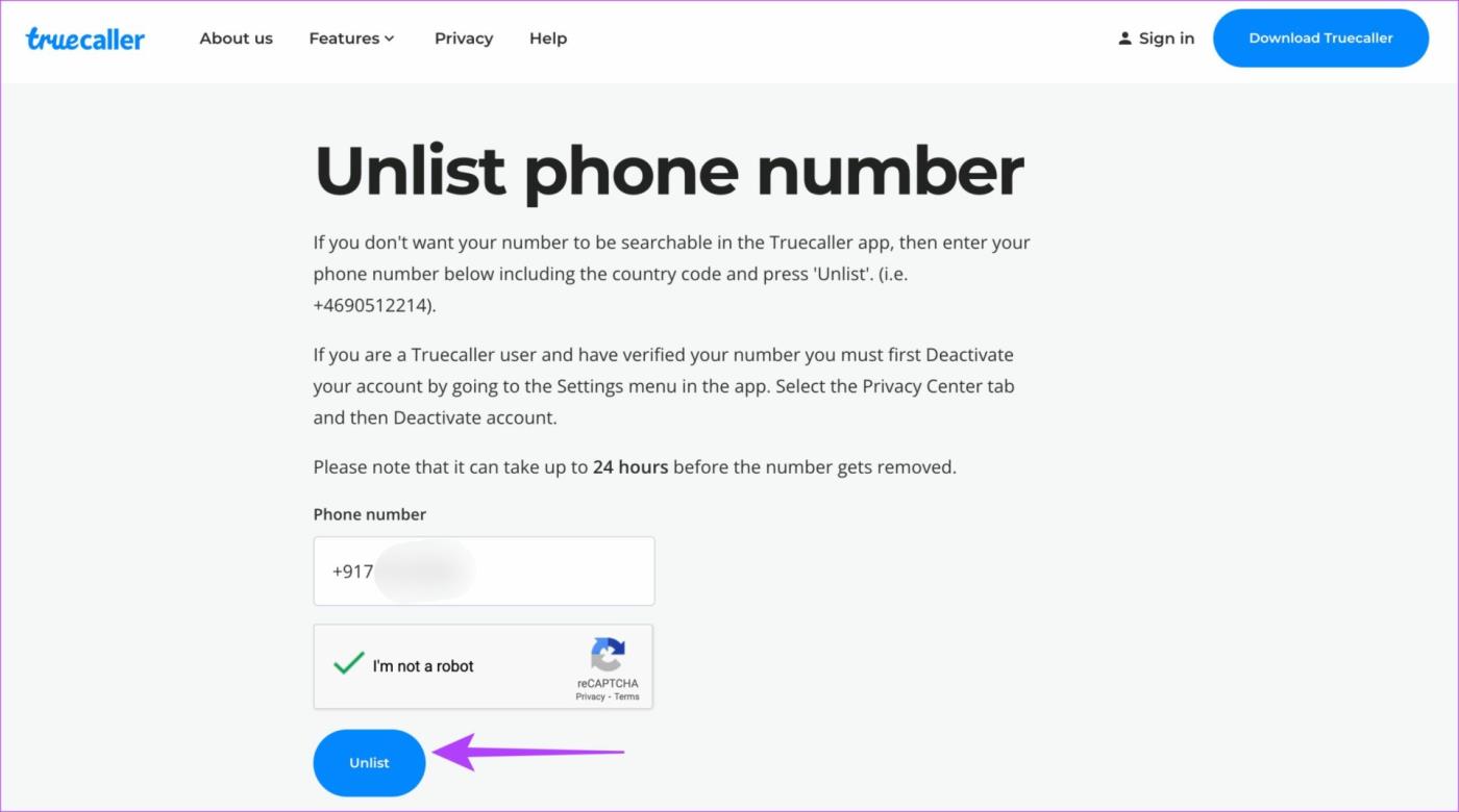 Come rimuovere il tuo numero di telefono dall'elenco di TrueCaller