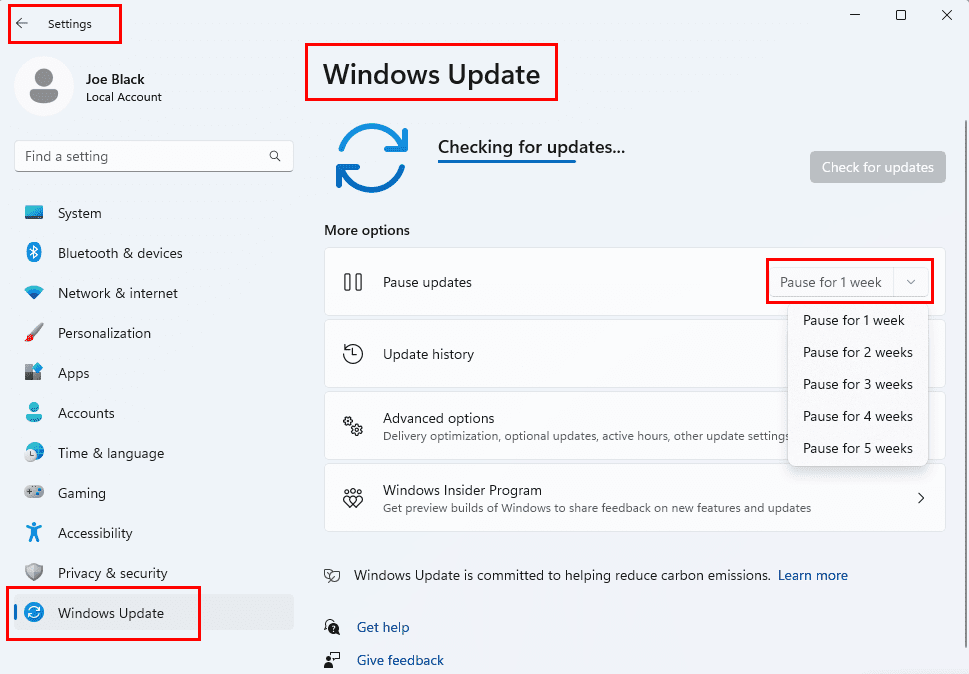 如何停止正在进行的Windows 11更新