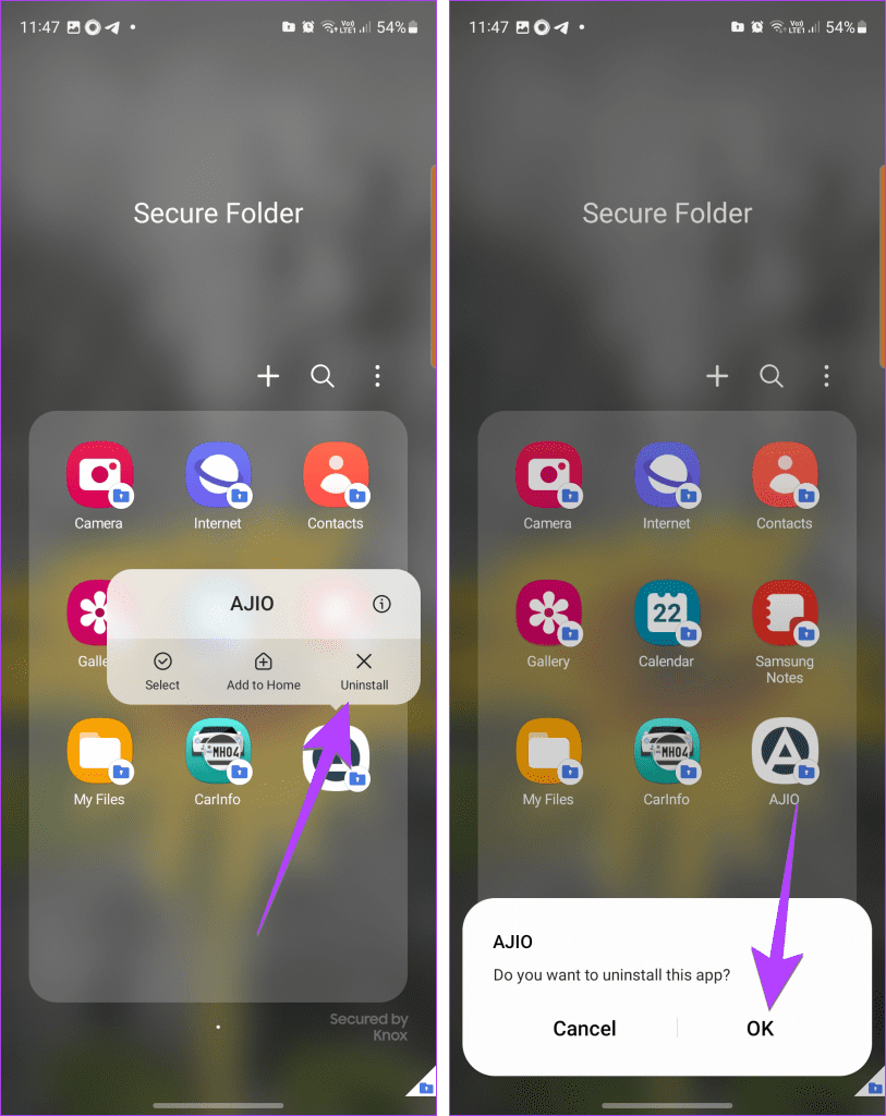 Como adicionar ou remover aplicativos da pasta segura em telefones Samsung