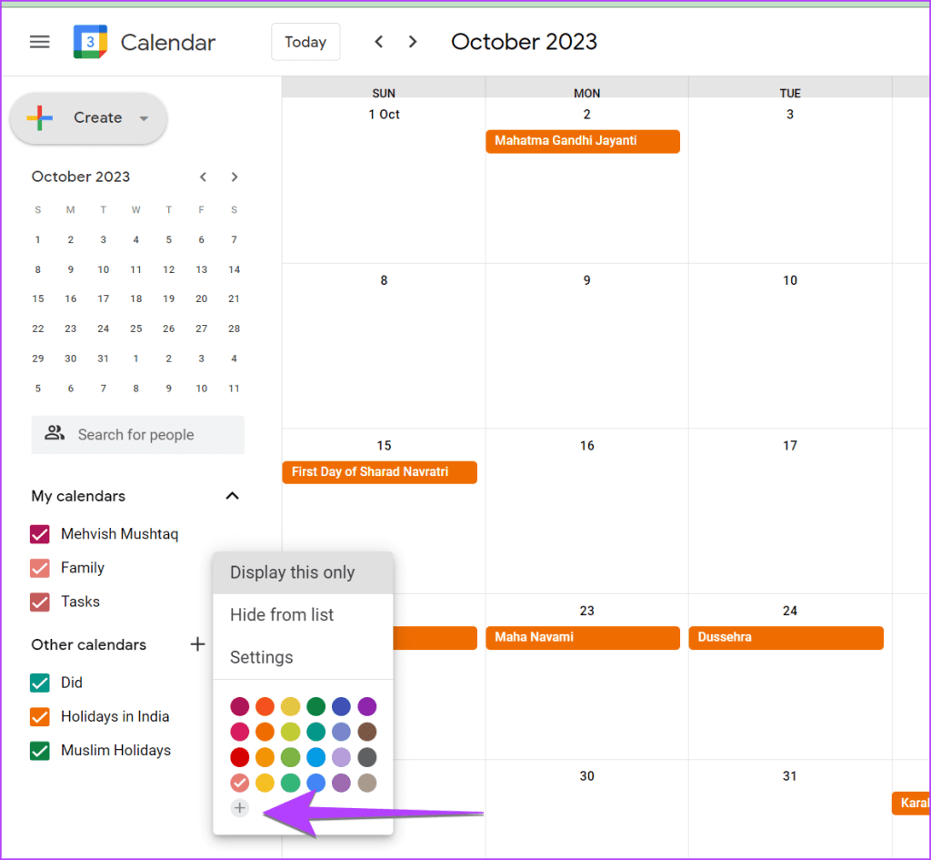 3 formas de cambiar colores en Google Calendar