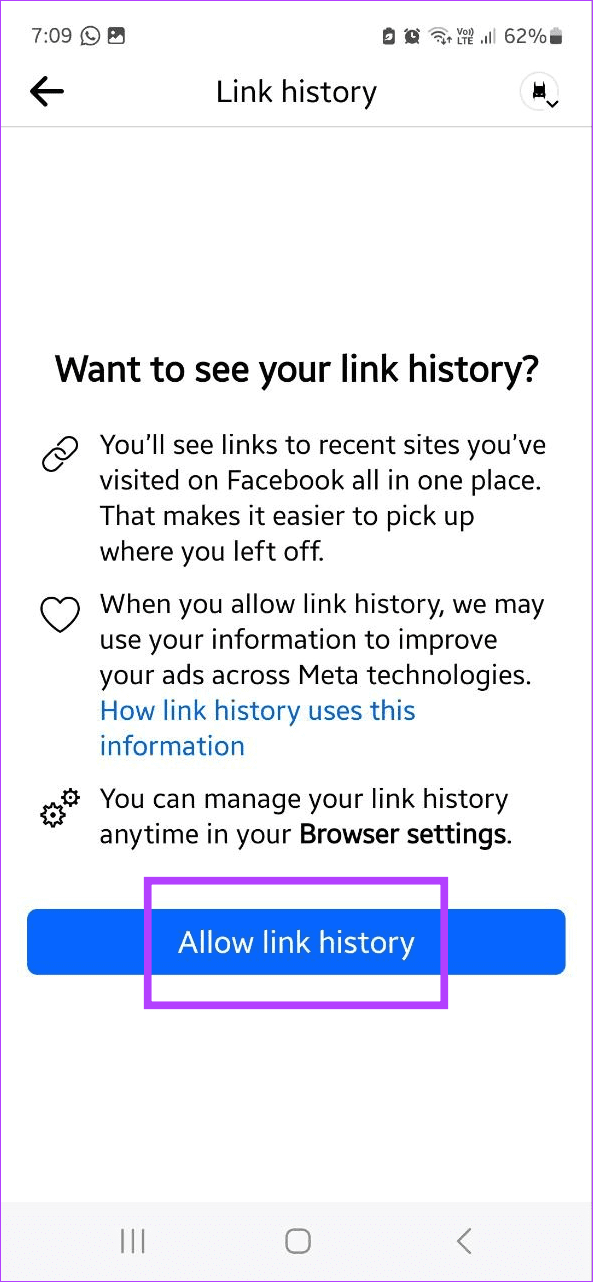 Como desativar o histórico de links do Facebook no seu celular