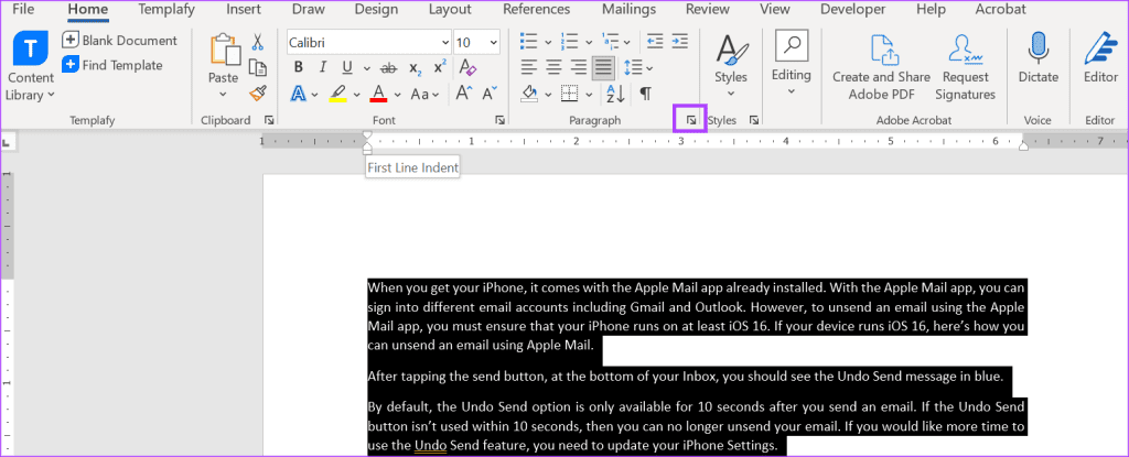 3 mejores formas de sangrar un párrafo en Microsoft Word