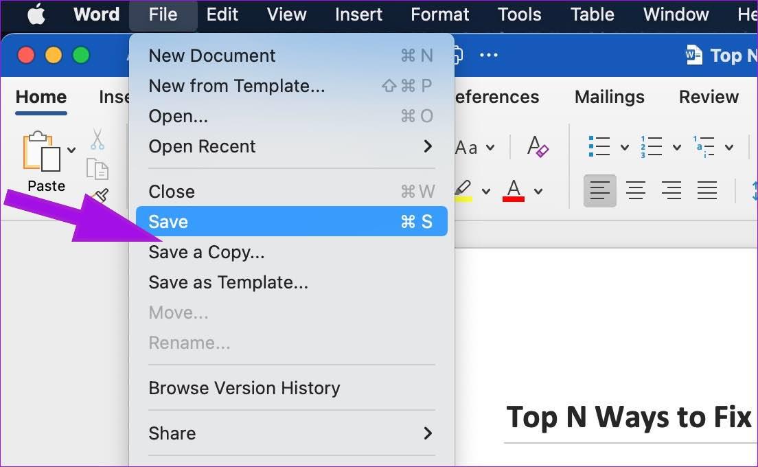 Les 8 meilleures façons de réparer Microsoft Word qui ne sauvegarde pas sur Mac