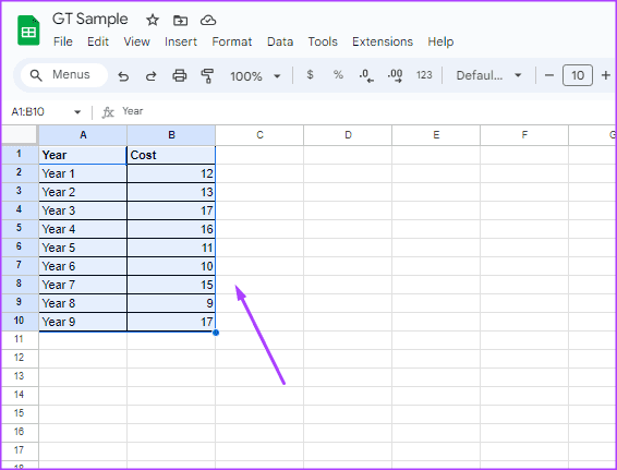 Een trendlijn toevoegen en aanpassen aan een diagram in Google Spreadsheets