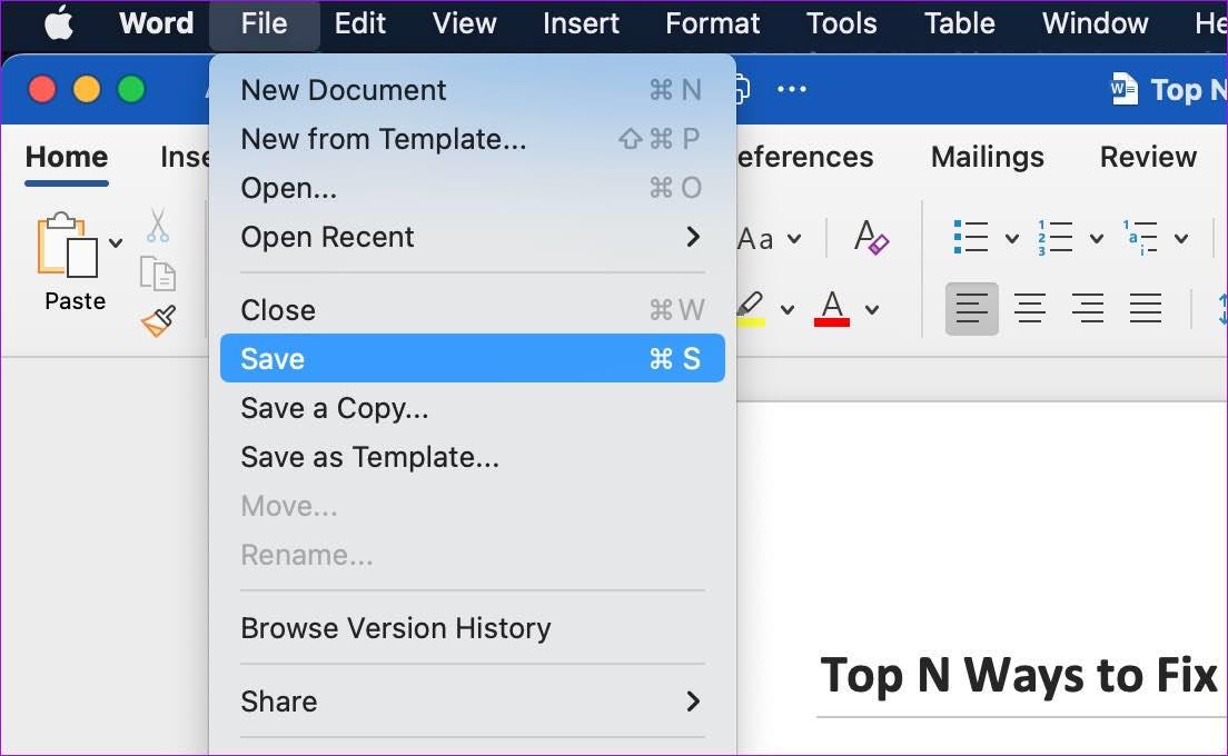 Les 8 meilleures façons de réparer Microsoft Word qui ne sauvegarde pas sur Mac