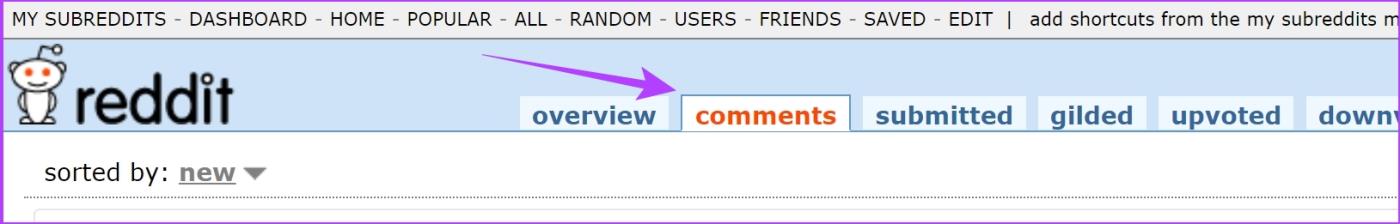 Como excluir todos os comentários e postagens do Reddit no navegador da web