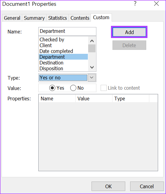 วิธีสร้างหรือแก้ไขคุณสมบัติแบบกำหนดเองสำหรับไฟล์ Microsoft Word