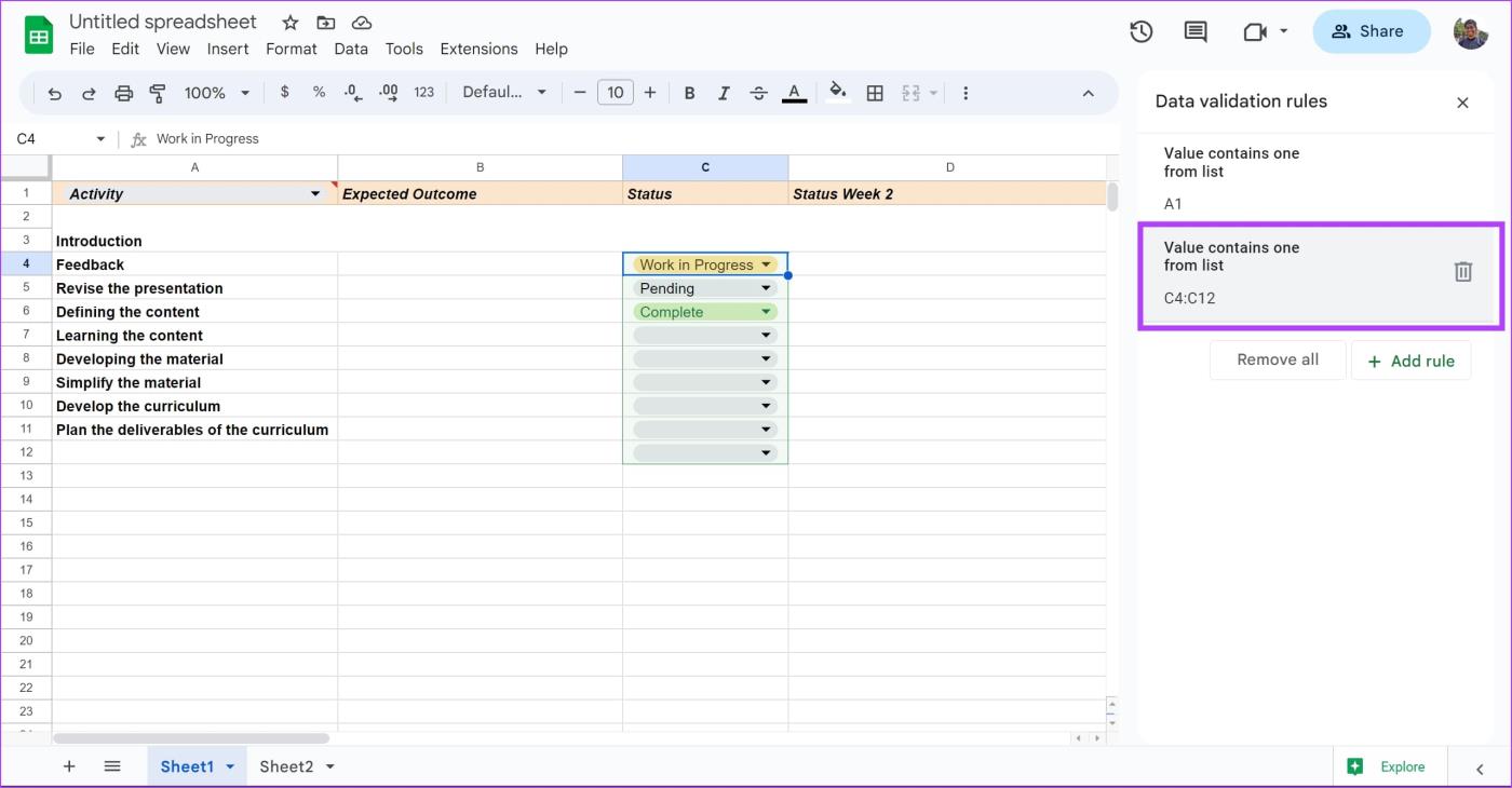 Cómo crear, editar y eliminar listas desplegables en Google Sheets