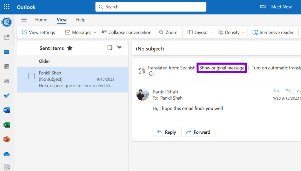 如何在 Microsoft Outlook 中翻譯電子郵件