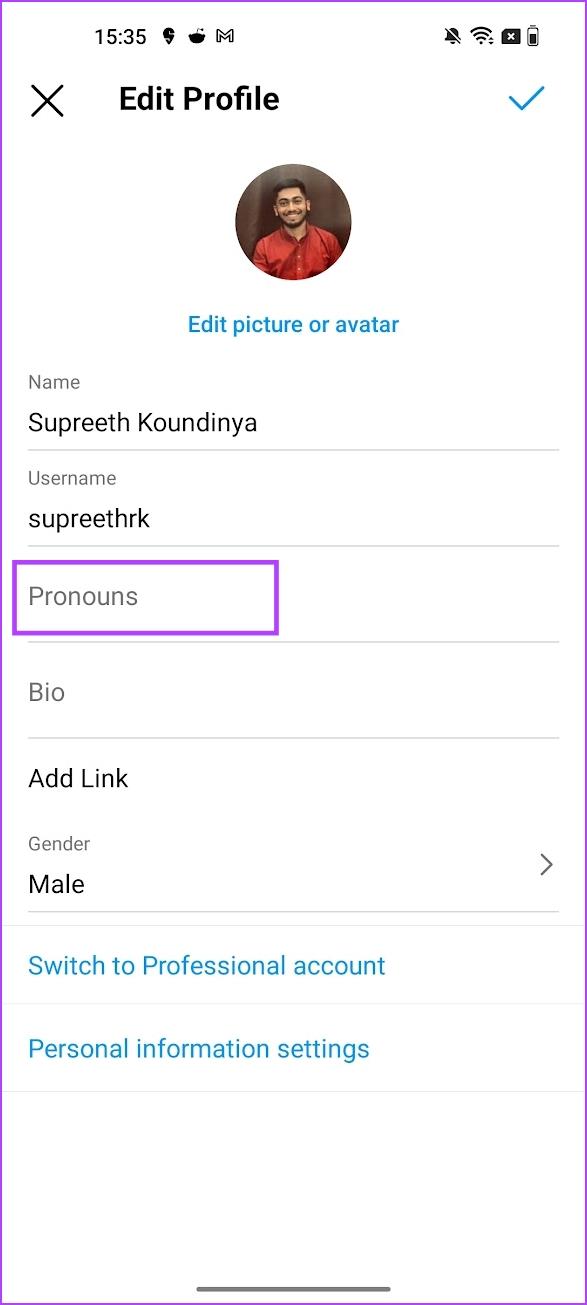 Jak dodać swoje zaimki na profilu na Instagramie