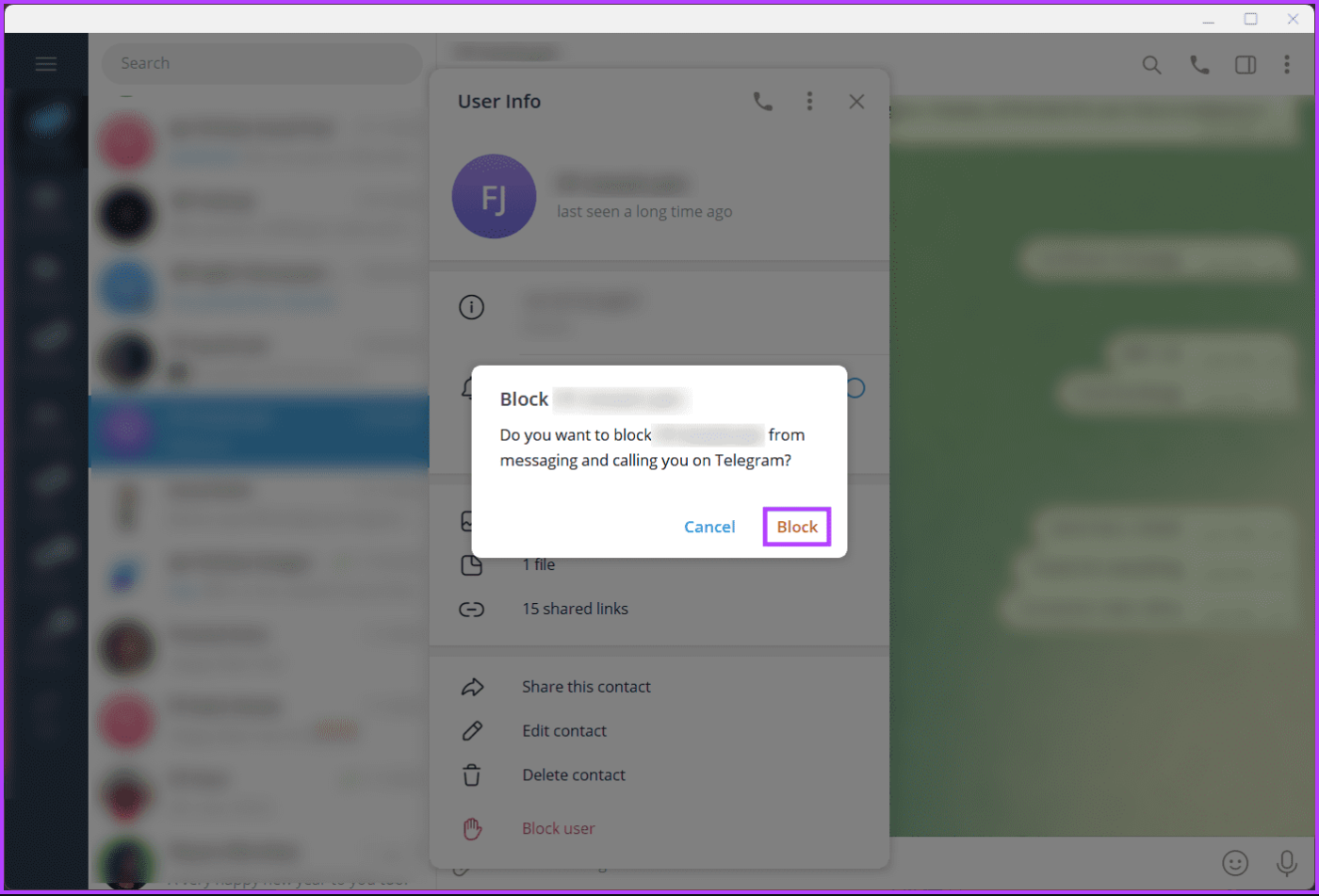 如何在桌面版、Android 或 iOS 版 Telegram 上封鎖某人