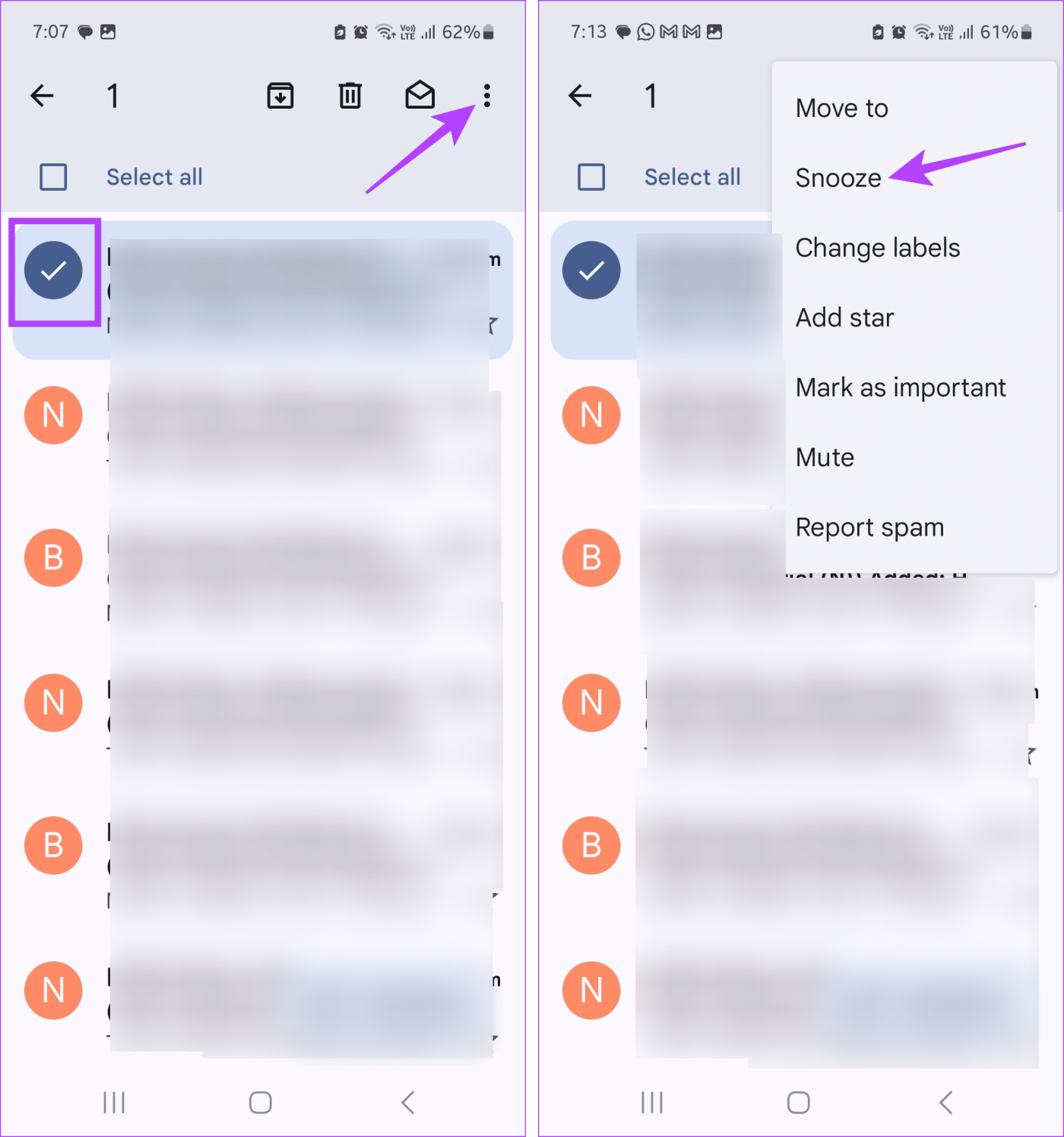 Comment utiliser Snooze dans Gmail sur mobile et ordinateur de bureau