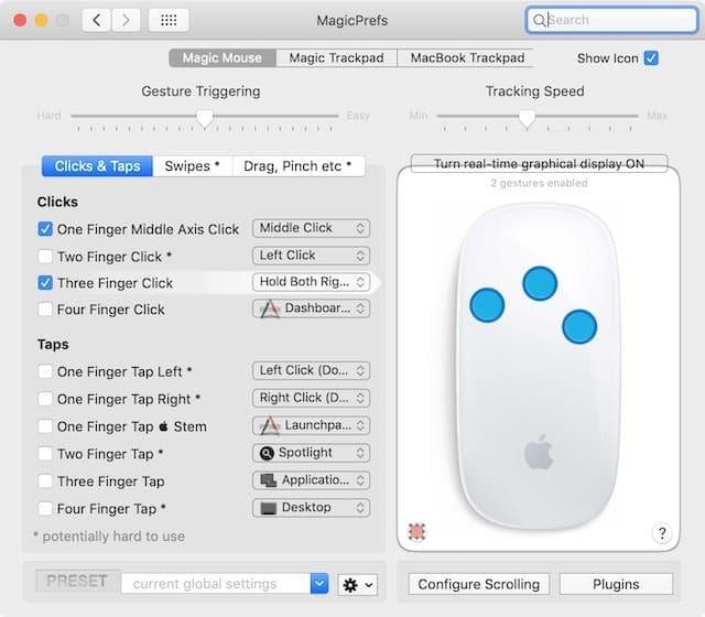 Gebaren aanpassen voor Apple's trackpad of Magic Mouse op een Mac