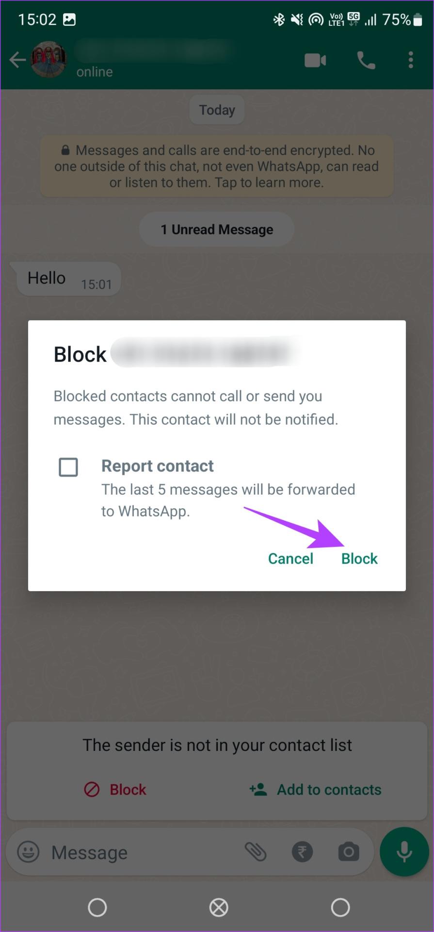 Hoe onbekende nummers op WhatsApp te blokkeren