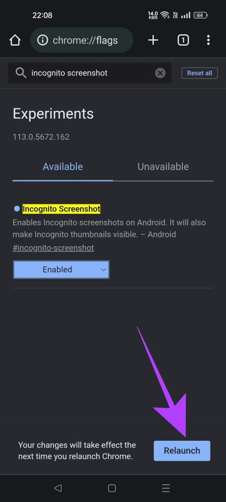 Come acquisire screenshot in modalità di navigazione in incognito su Android