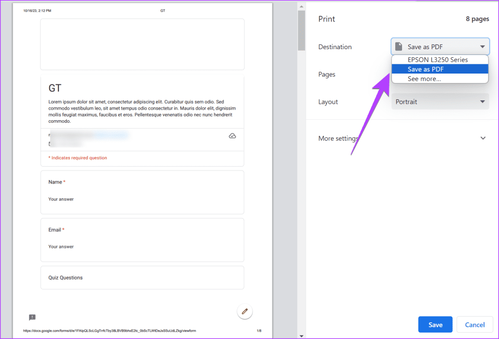 วิธีแปลง Google Forms เป็น PDF, Google Docs หรือ Word