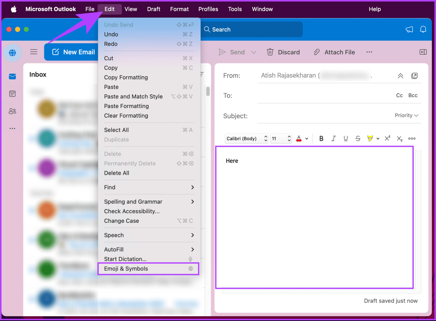 Microsoft Outlook 電子メールに絵文字を挿入する方法
