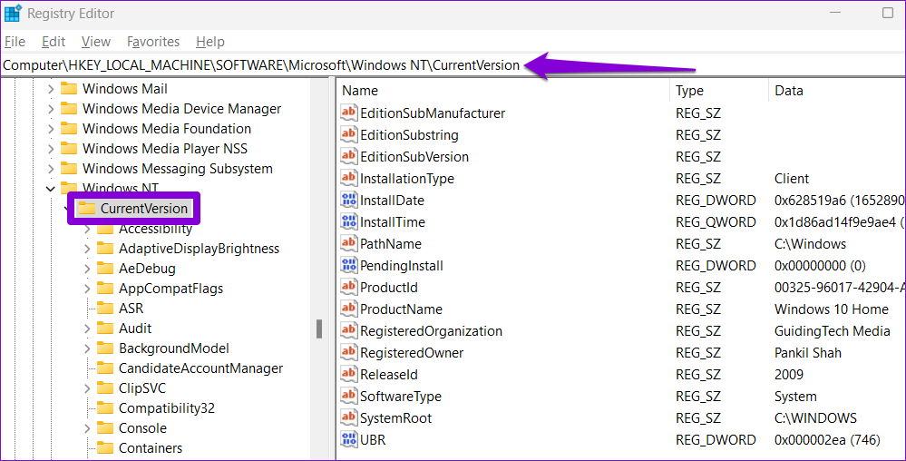 Eigenaarsgegevens controleren of wijzigen in Windows 11