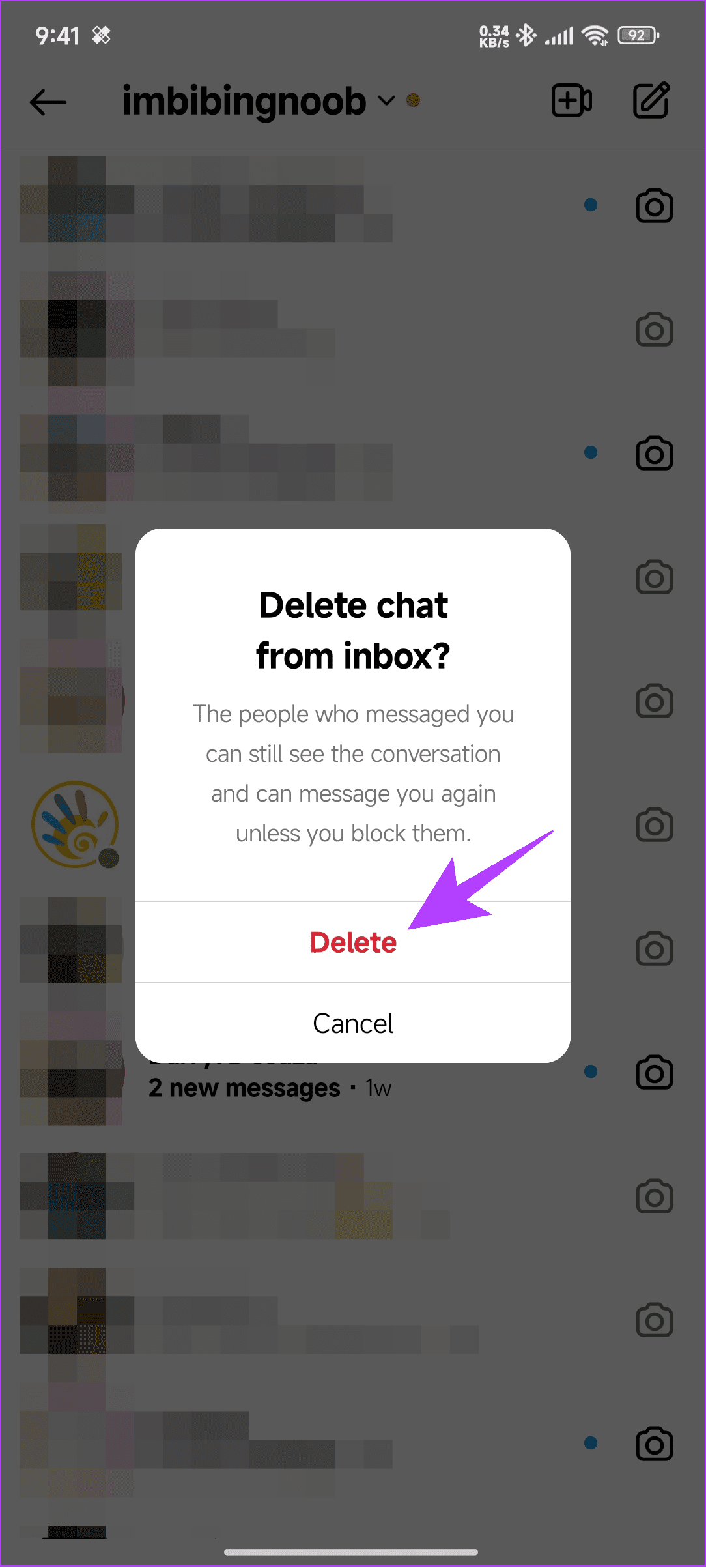 Como cancelar o envio ou excluir mensagens no Instagram