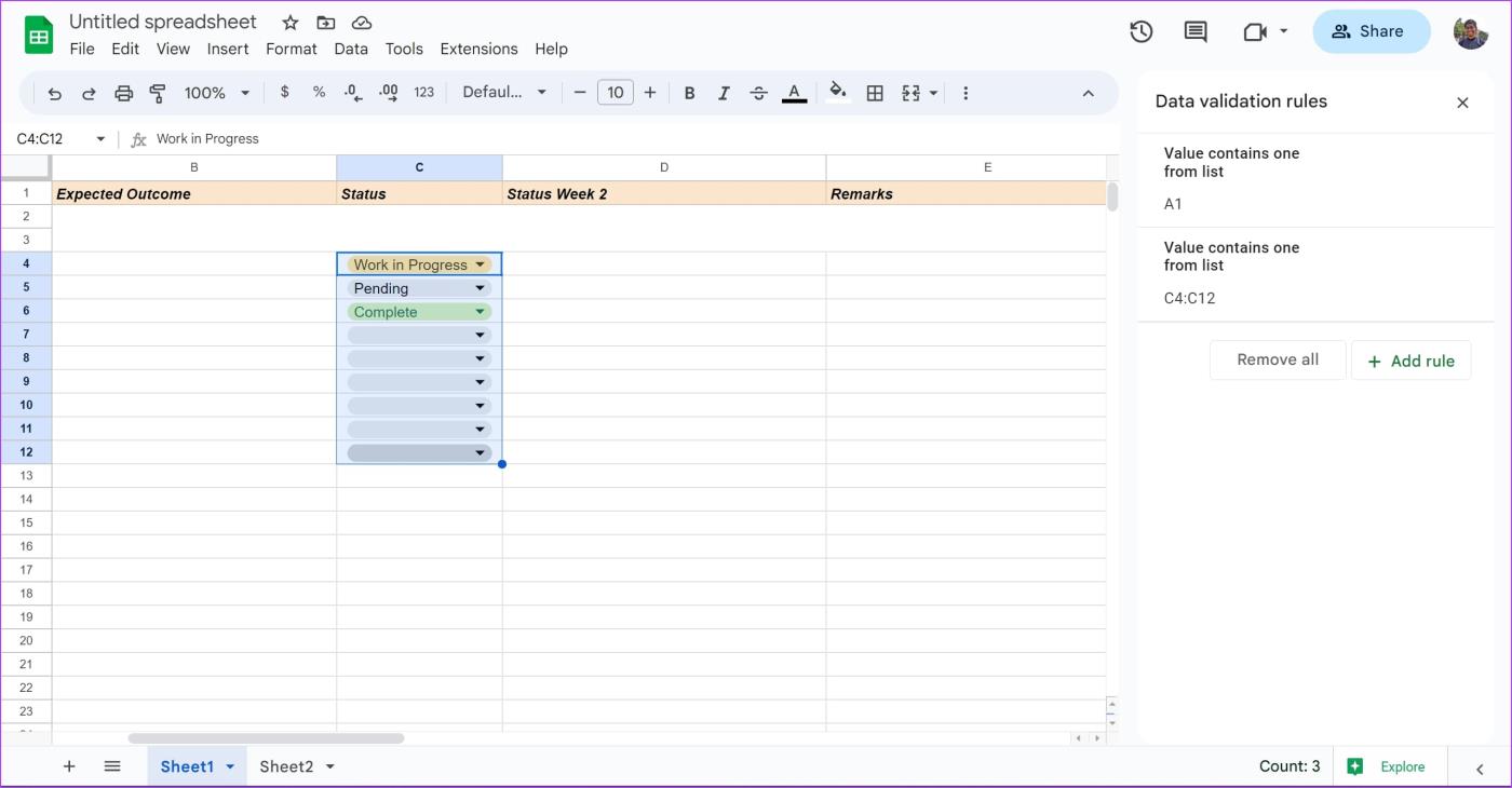 Cómo crear, editar y eliminar listas desplegables en Google Sheets