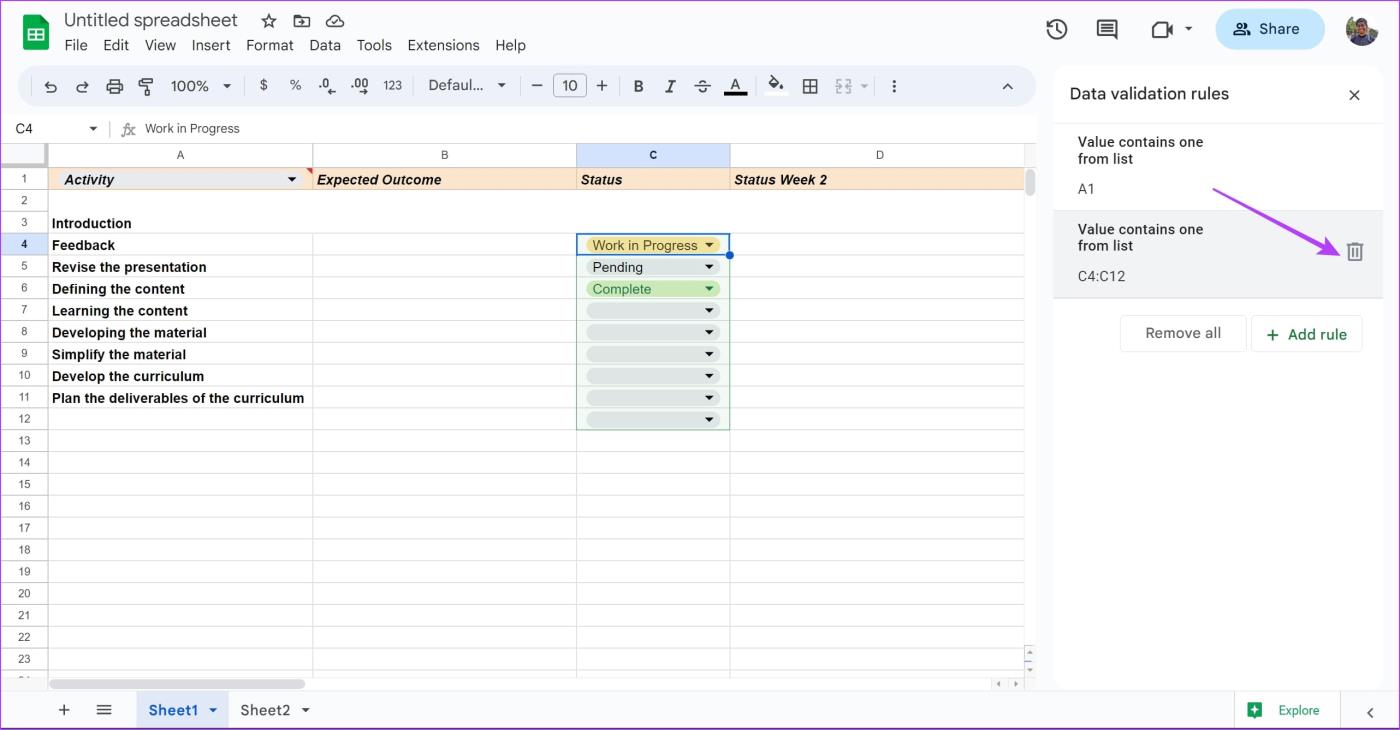 Cómo crear, editar y eliminar listas desplegables en Google Sheets