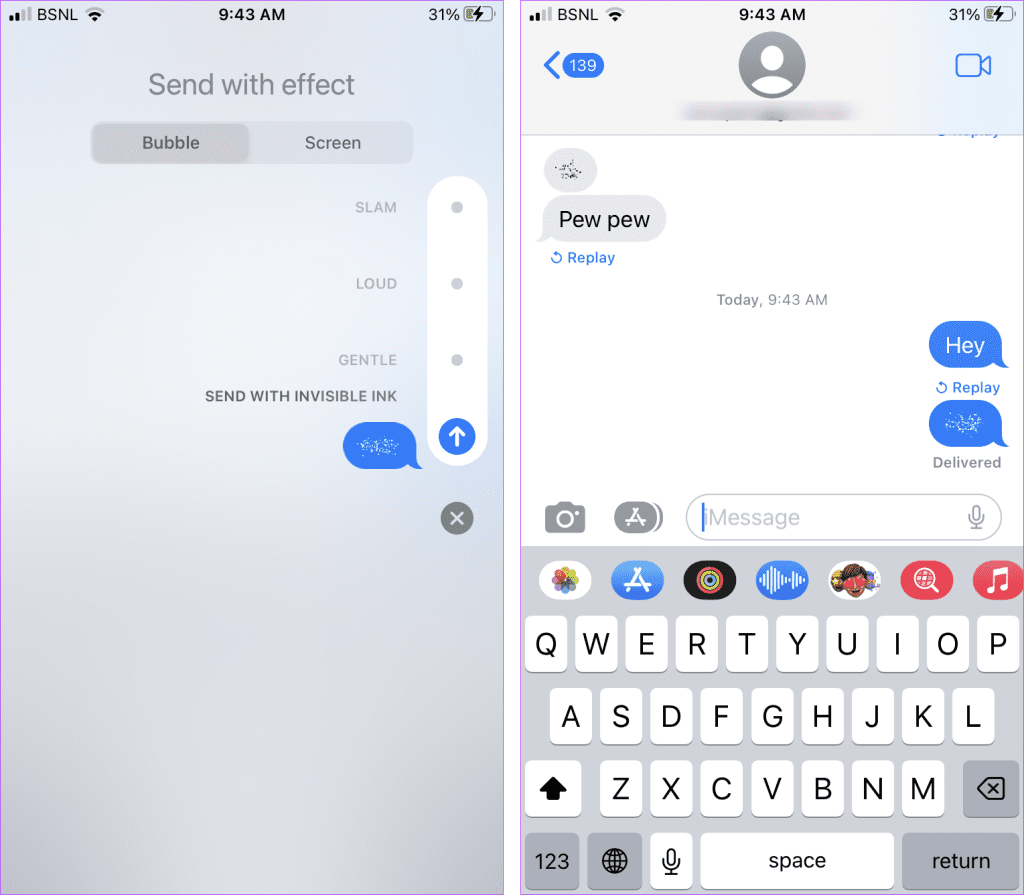 Los 9 mejores trucos de iMessage como Pew Pew para agregar efectos especiales en iPhone