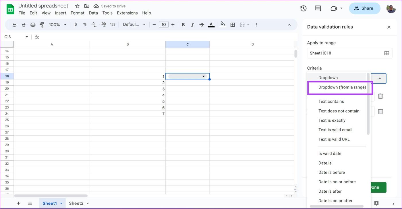 Cómo crear, editar y eliminar listas desplegables en Google Sheets