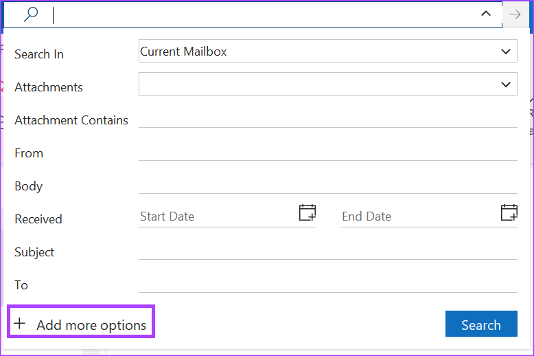 Microsoft Outlook での検索バーと検索演算子の使用に関するガイド