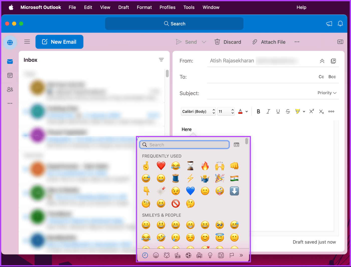Come inserire emoji in un'e-mail di Microsoft Outlook