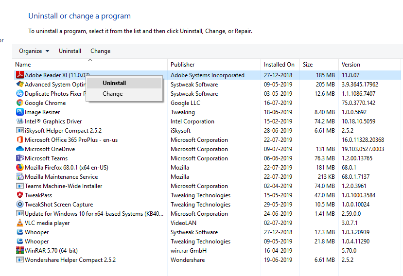 100 디스크 사용량 Windows 10 오류를 수정하는 방법