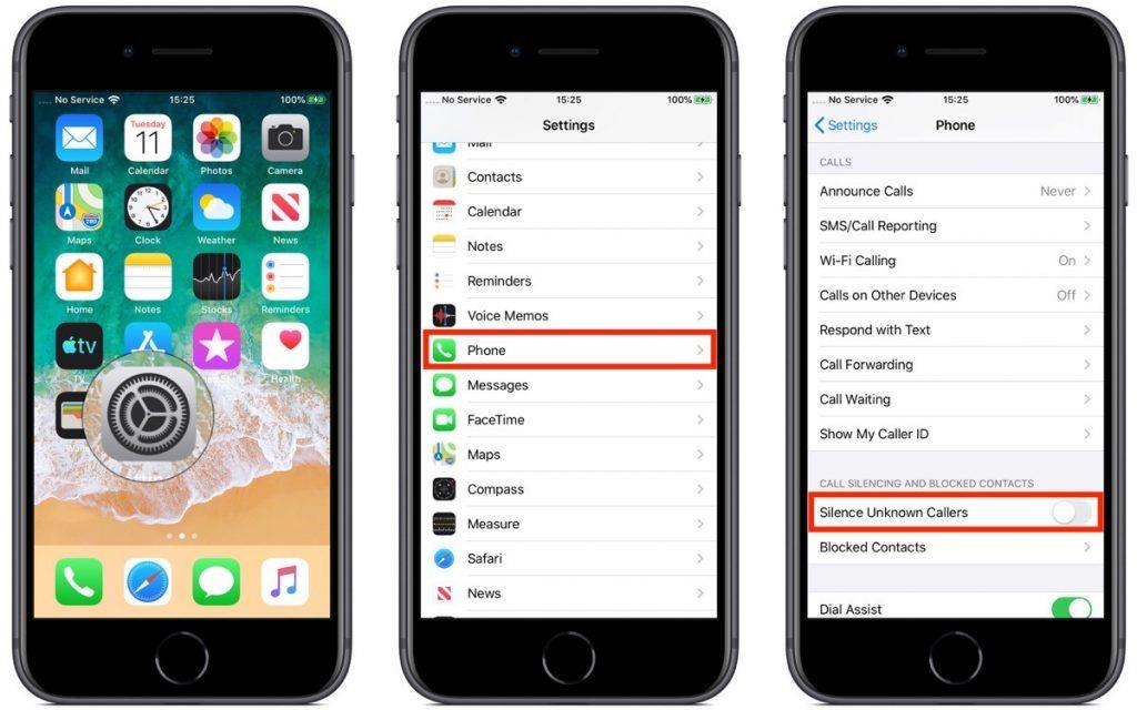 Cách bật chế độ im lặng cho người gọi không xác định trên iOS 13