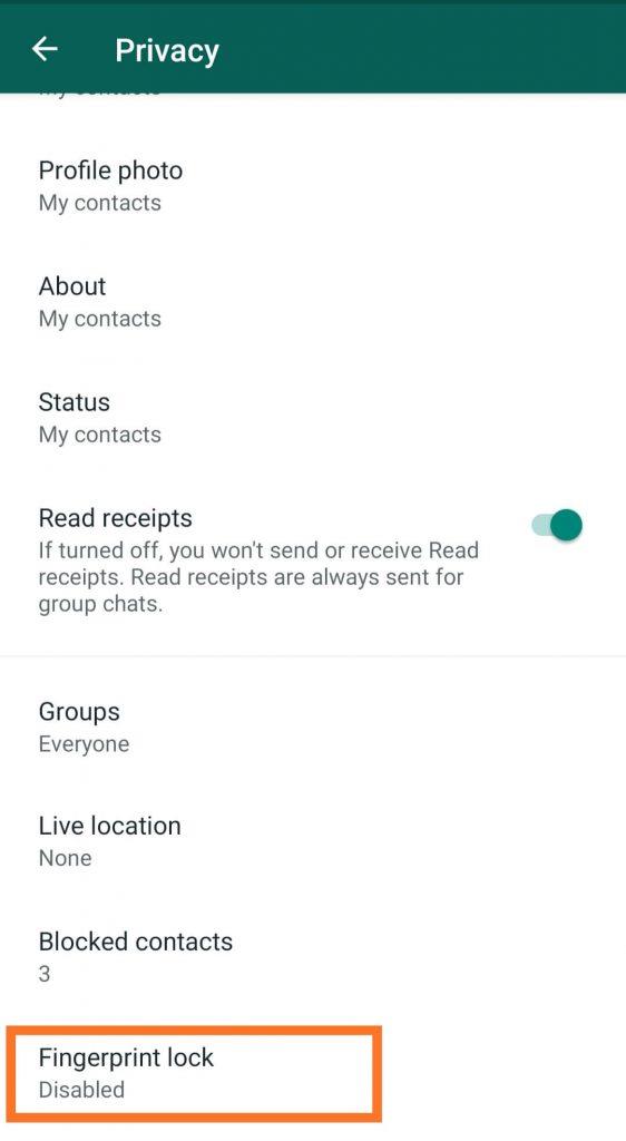 AndroidでのWhatsApp指紋ロックの更新