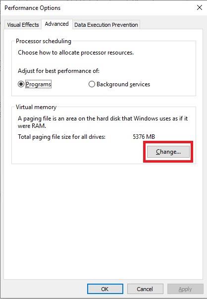 Cum să schimbați/muți sau să dezactivați fișierul de pagină în Windows 10