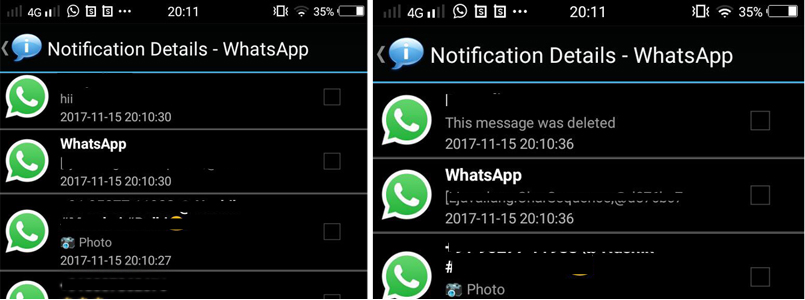 Уловка для чтения удаленных сообщений в WhatsApp