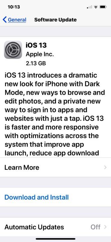 İPhone'da iOS 13 Nasıl İndirilir ve Yüklenir