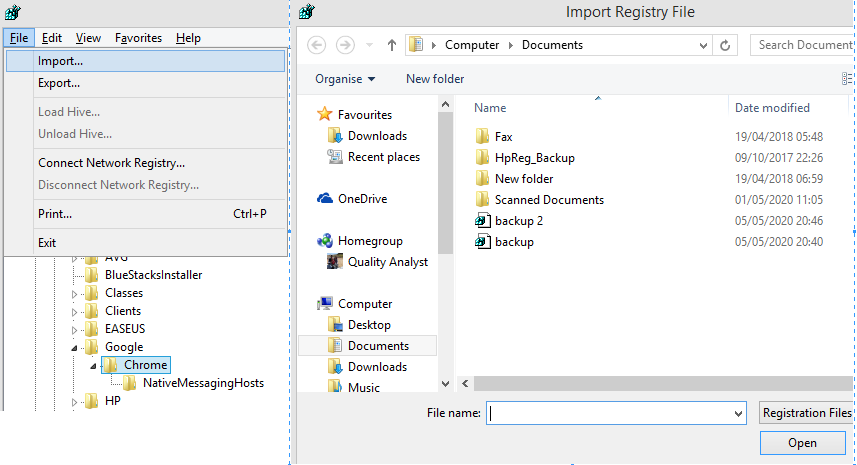 Come eseguire il backup, ripristinare e modificare i file utilizzando l'editor del registro di Windows 10?