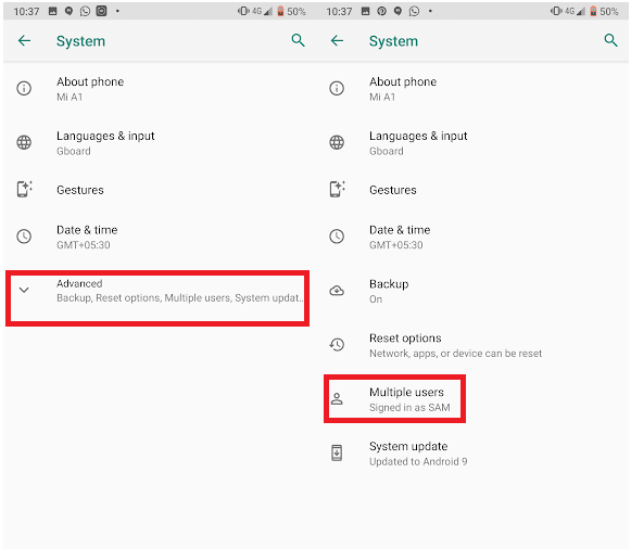 Pași pentru a configura mai multe profiluri de utilizator pe Android