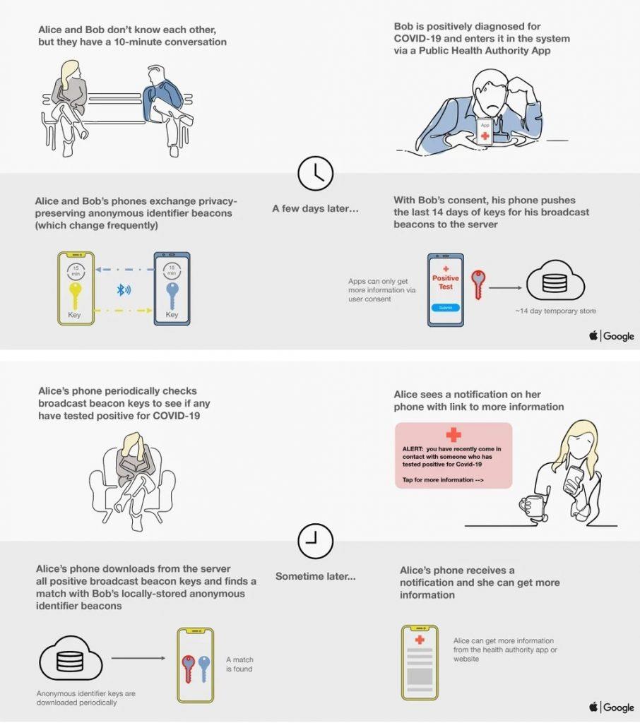 GoogleとAppleが協力してコンタクトトレーシングツールを構築
