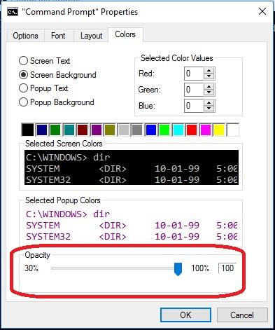 De kleur van de opdrachtprompt wijzigen in Windows 10, 8, 7