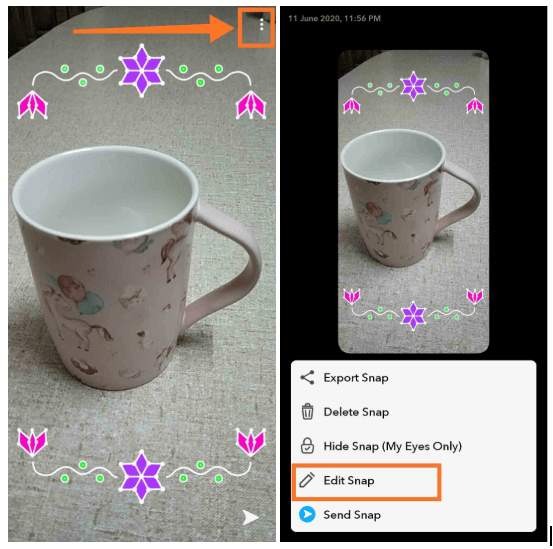 So entfernen Sie Snapchat-Filter aus gespeicherten Fotos