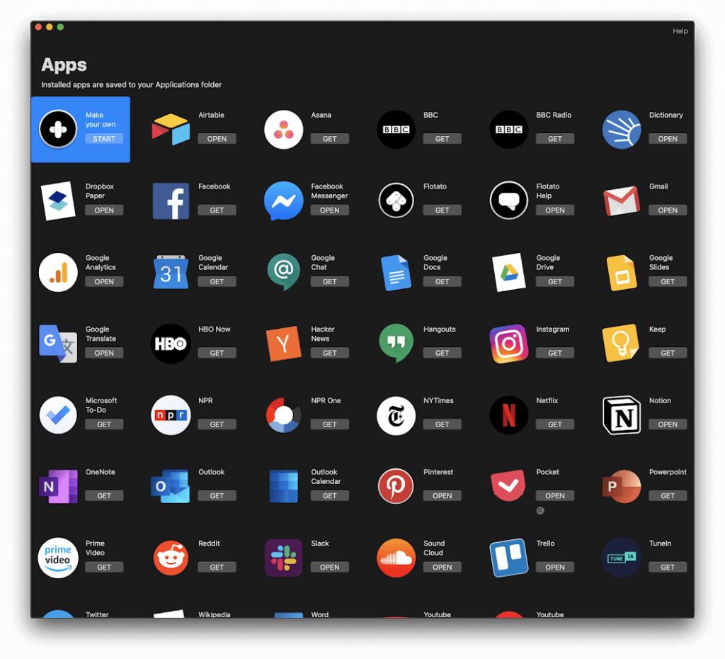 Flototo: Holen Sie sich Web-Apps auf Ihren Mac