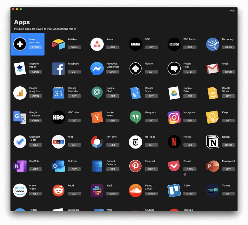 Flotato: Mac'inizde Web Uygulamaları Edinin